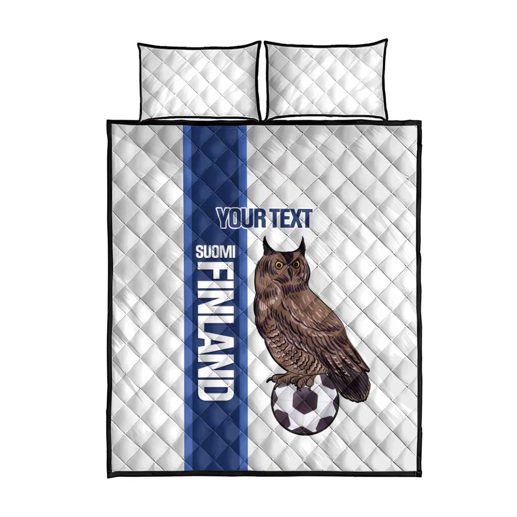 Custom Finland Football Quilt Bed Set Suomi Come On Huuhkajat