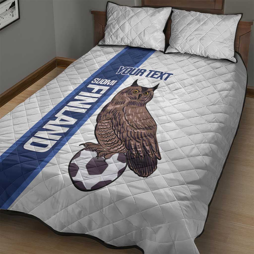 Custom Finland Football Quilt Bed Set Suomi Come On Huuhkajat
