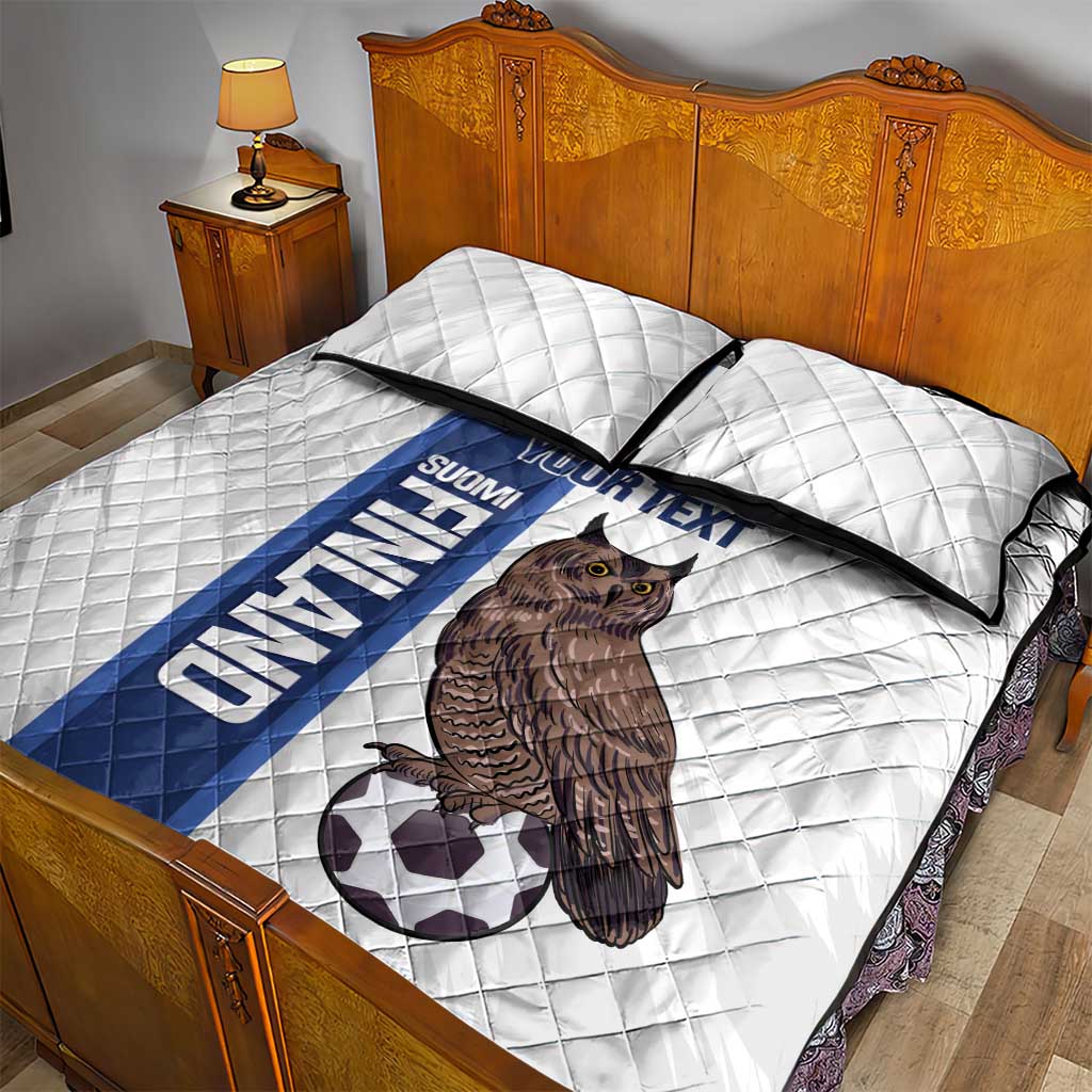 Custom Finland Football Quilt Bed Set Suomi Come On Huuhkajat