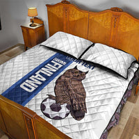 Custom Finland Football Quilt Bed Set Suomi Come On Huuhkajat