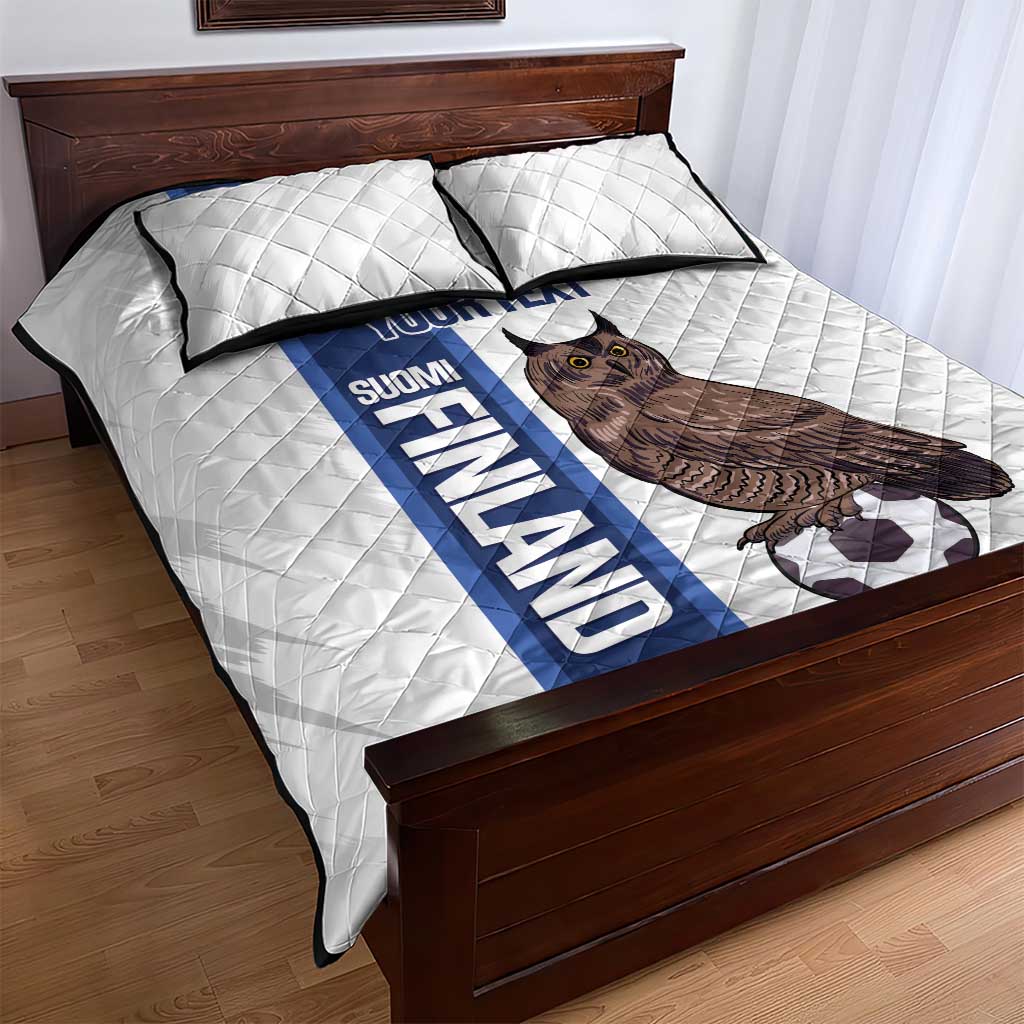 Custom Finland Football Quilt Bed Set Suomi Come On Huuhkajat