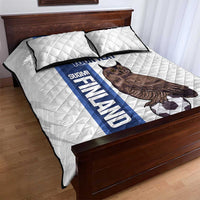 Custom Finland Football Quilt Bed Set Suomi Come On Huuhkajat