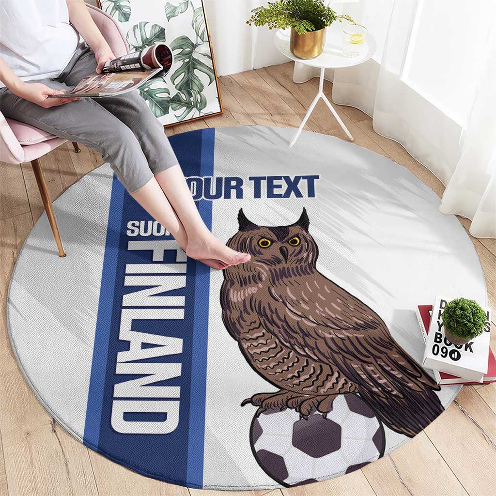 Custom Finland Football Round Carpet Suomi Come On Huuhkajat