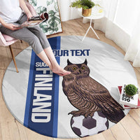Custom Finland Football Round Carpet Suomi Come On Huuhkajat