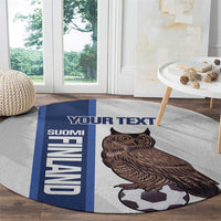 Custom Finland Football Round Carpet Suomi Come On Huuhkajat