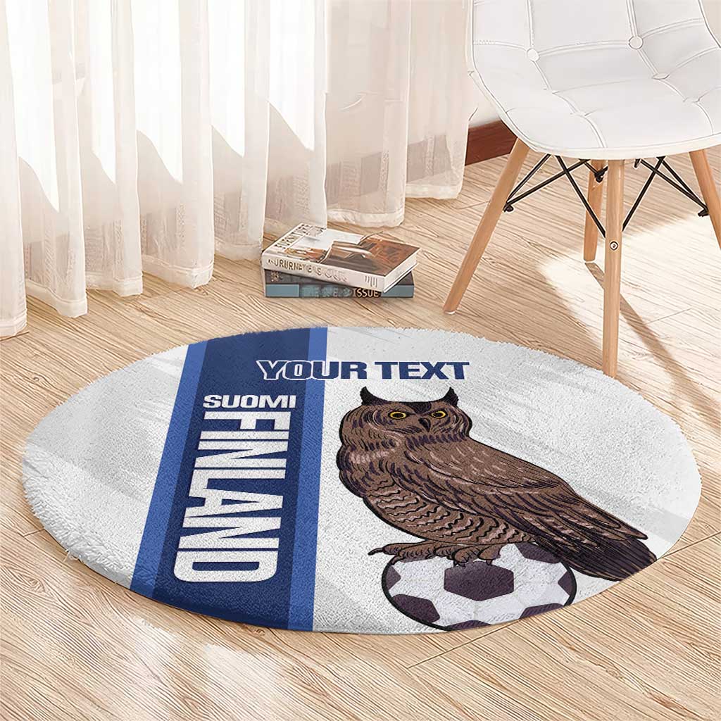 Custom Finland Football Round Carpet Suomi Come On Huuhkajat