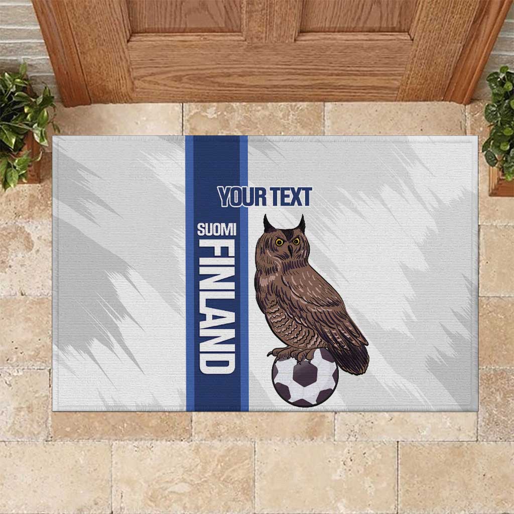 Custom Finland Football Rubber Doormat Suomi Come On Huuhkajat