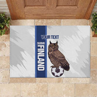 Custom Finland Football Rubber Doormat Suomi Come On Huuhkajat