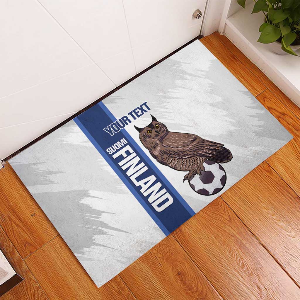 Custom Finland Football Rubber Doormat Suomi Come On Huuhkajat