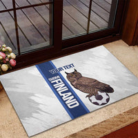 Custom Finland Football Rubber Doormat Suomi Come On Huuhkajat