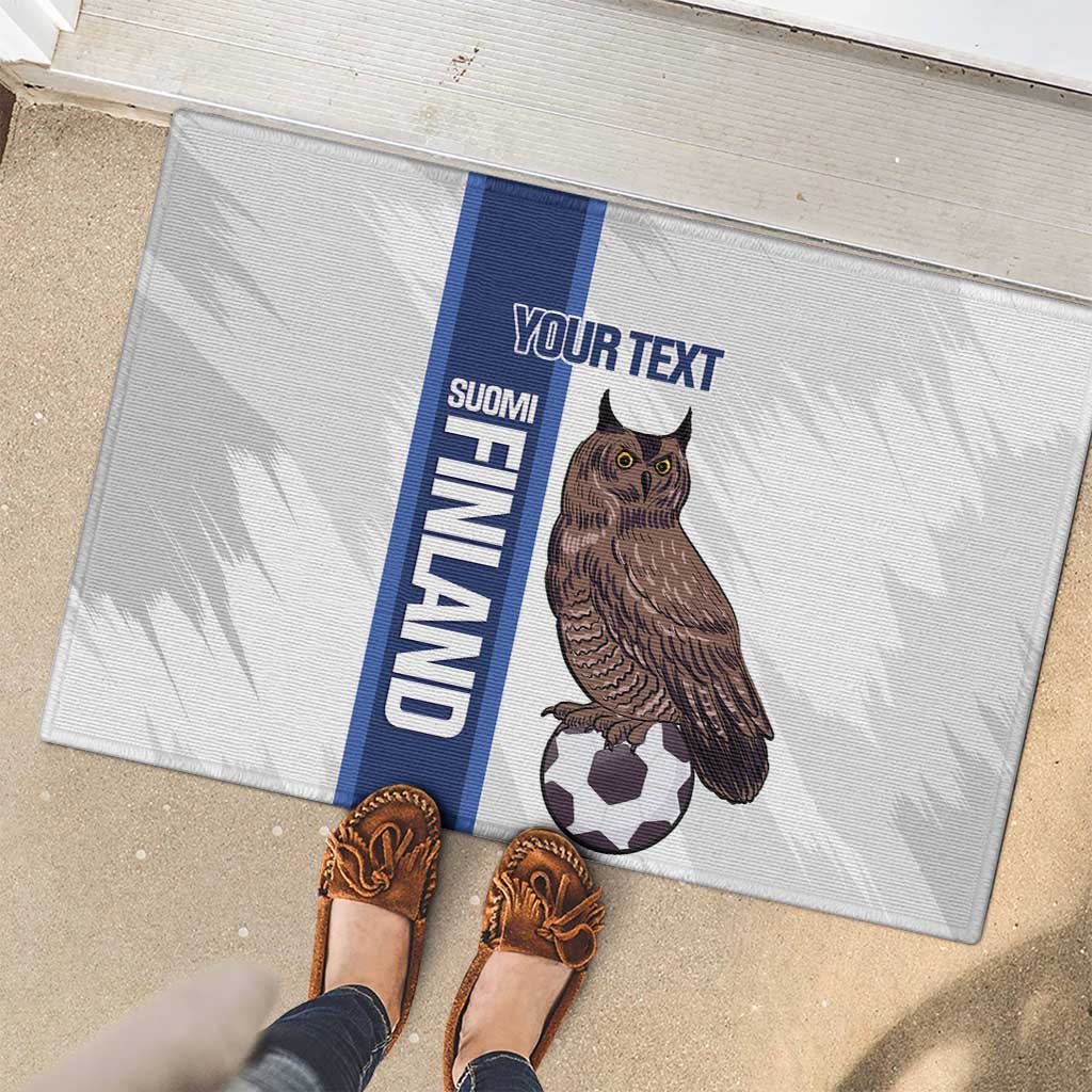 Custom Finland Football Rubber Doormat Suomi Come On Huuhkajat
