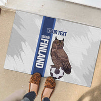 Custom Finland Football Rubber Doormat Suomi Come On Huuhkajat