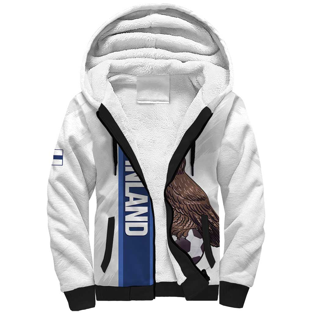 Custom Finland Football Sherpa Hoodie Suomi Come On Huuhkajat