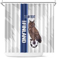 Custom Finland Football Shower Curtain Suomi Come On Huuhkajat