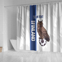 Custom Finland Football Shower Curtain Suomi Come On Huuhkajat