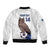 Custom Finland Football Sleeve Zip Bomber Jacket Suomi Come On Huuhkajat