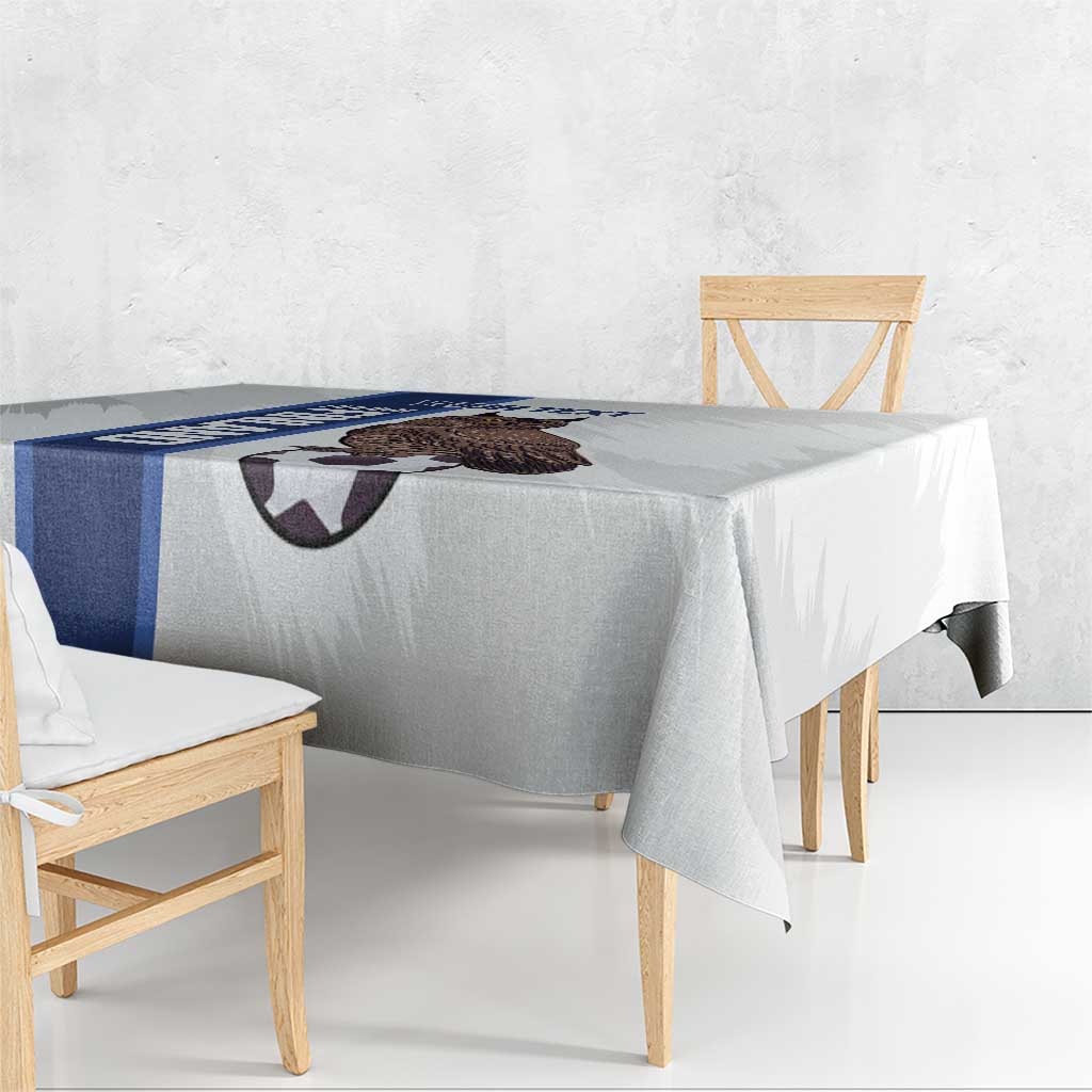 Custom Finland Football Tablecloth Suomi Come On Huuhkajat