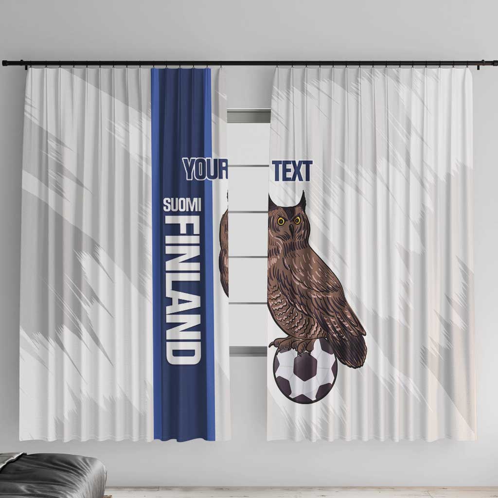 Custom Finland Football Window Curtain Suomi Come On Huuhkajat