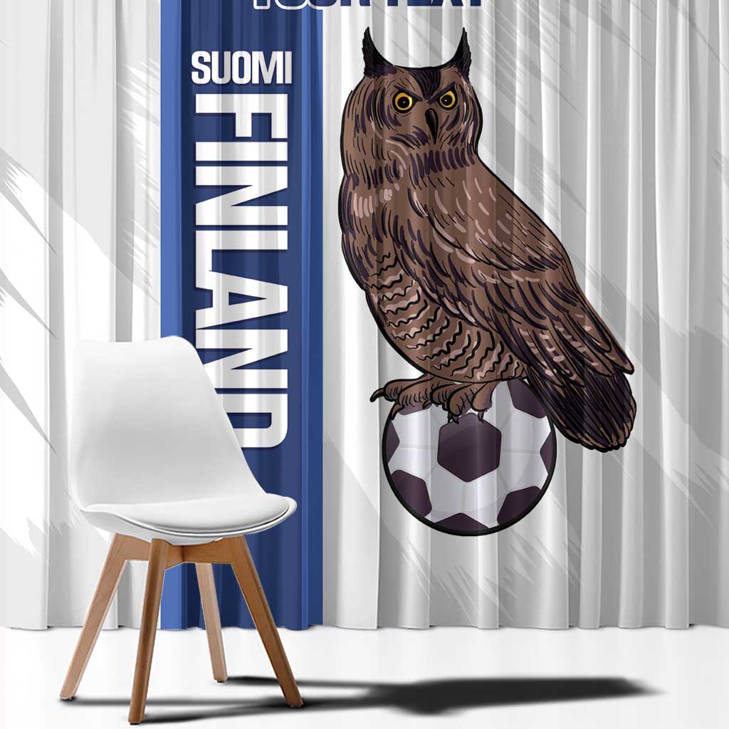 Custom Finland Football Window Curtain Suomi Come On Huuhkajat