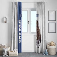 Custom Finland Football Window Curtain Suomi Come On Huuhkajat