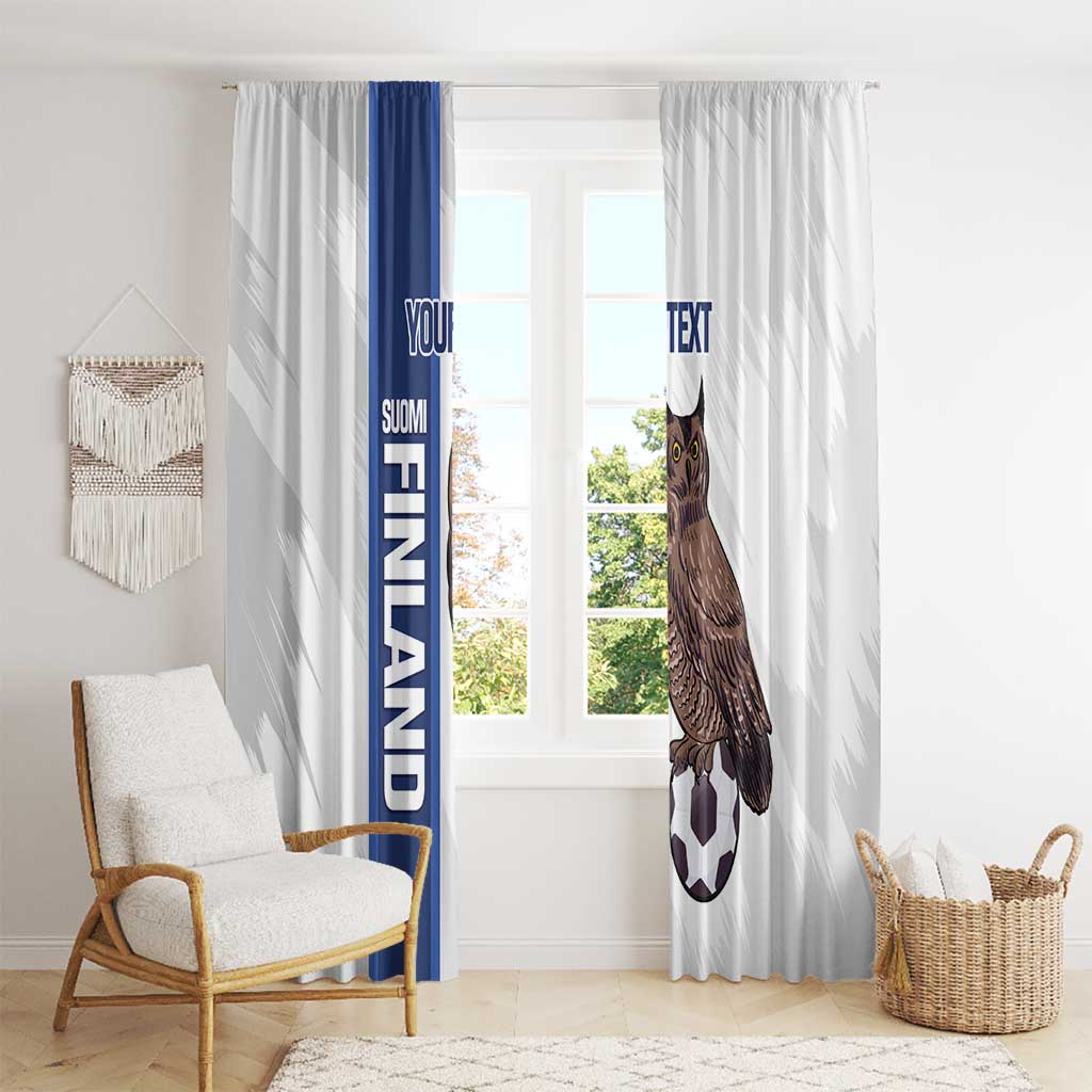 Custom Finland Football Window Curtain Suomi Come On Huuhkajat
