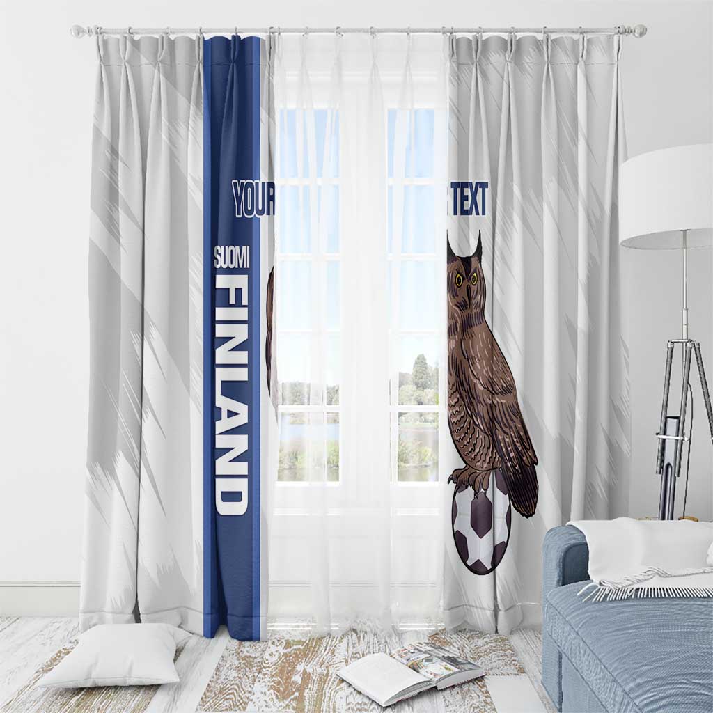 Custom Finland Football Window Curtain Suomi Come On Huuhkajat