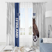 Custom Finland Football Window Curtain Suomi Come On Huuhkajat