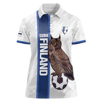 Custom Finland Football Women Polo Shirt Suomi Come On Huuhkajat