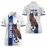 Custom Finland Football Women Polo Shirt Suomi Come On Huuhkajat