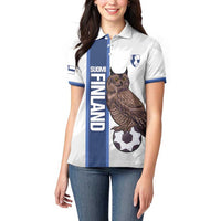 Custom Finland Football Women Polo Shirt Suomi Come On Huuhkajat