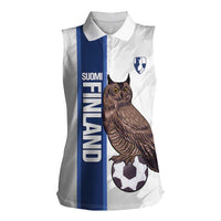 Custom Finland Football Women Sleeveless Polo Shirt Suomi Come On Huuhkajat