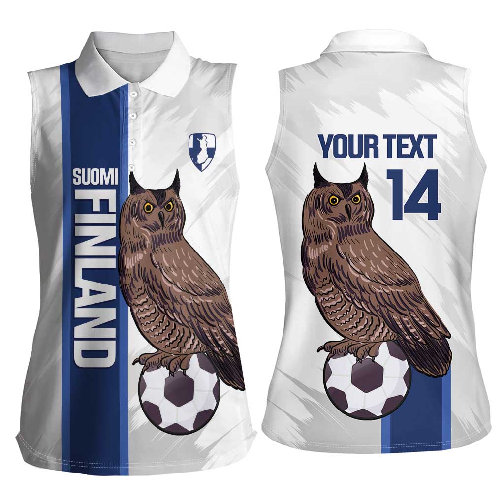 Custom Finland Football Women Sleeveless Polo Shirt Suomi Come On Huuhkajat