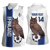 Custom Finland Football Women Sleeveless Polo Shirt Suomi Come On Huuhkajat