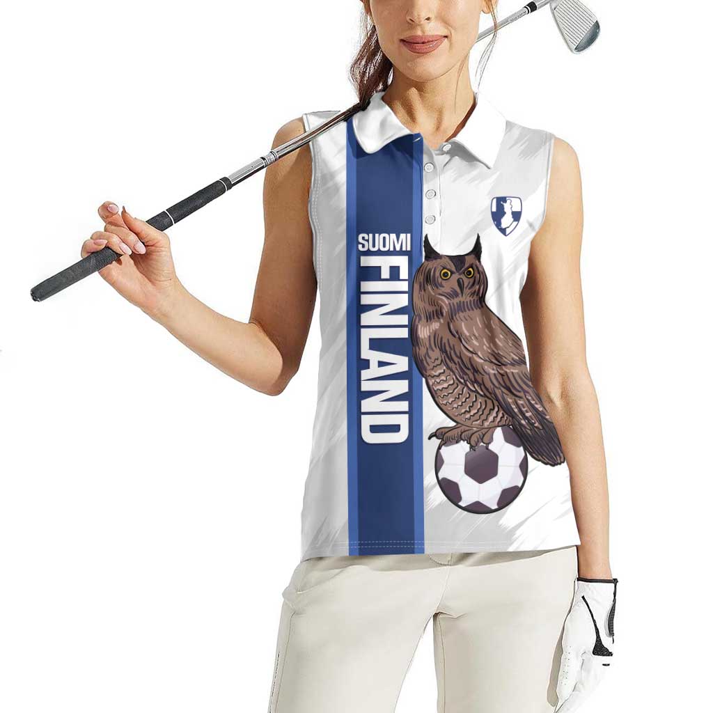 Custom Finland Football Women Sleeveless Polo Shirt Suomi Come On Huuhkajat