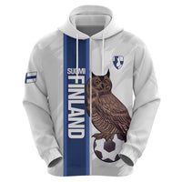 Custom Finland Football Zip Hoodie Suomi Come On Huuhkajat