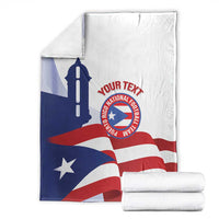 Custom Puerto Rico Football Blanket Vamos Los Boricuas