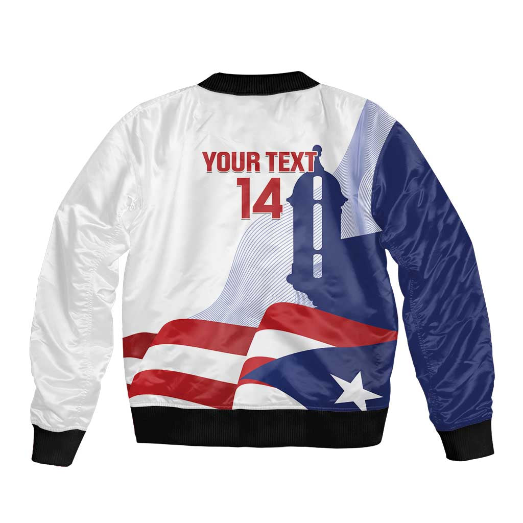 Custom Puerto Rico Football Bomber Jacket Vamos Los Boricuas
