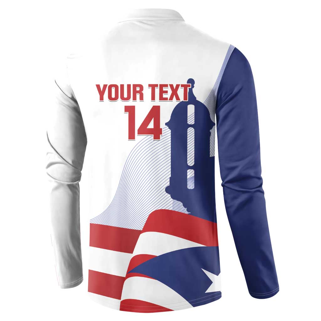 Custom Puerto Rico Football Button Sweatshirt Vamos Los Boricuas