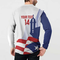 Custom Puerto Rico Football Button Sweatshirt Vamos Los Boricuas