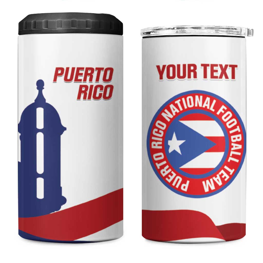 Custom Puerto Rico Football 4 in 1 Can Cooler Tumbler Vamos Los Boricuas
