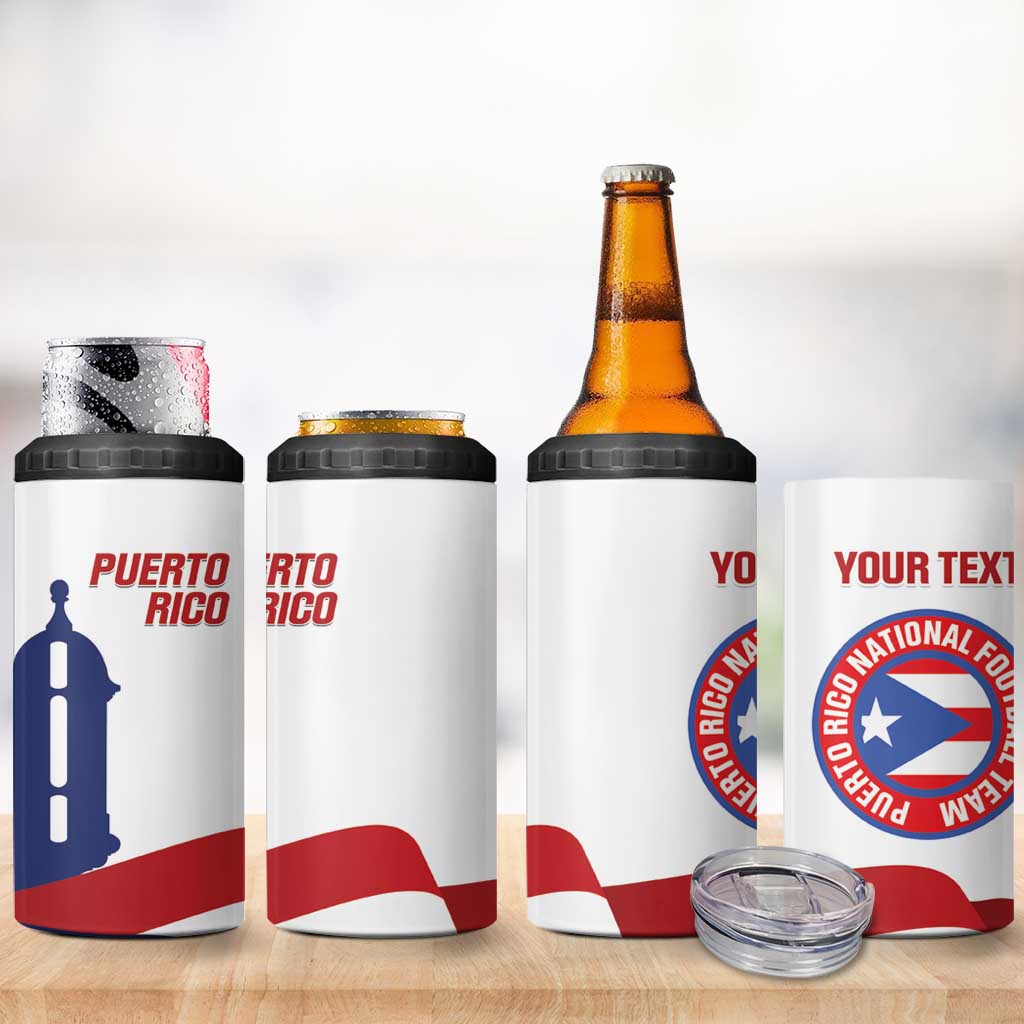 Custom Puerto Rico Football 4 in 1 Can Cooler Tumbler Vamos Los Boricuas