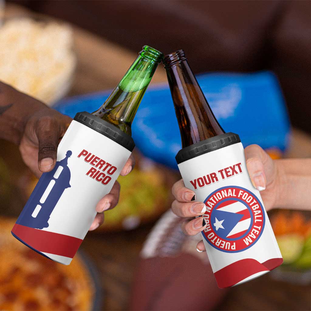 Custom Puerto Rico Football 4 in 1 Can Cooler Tumbler Vamos Los Boricuas