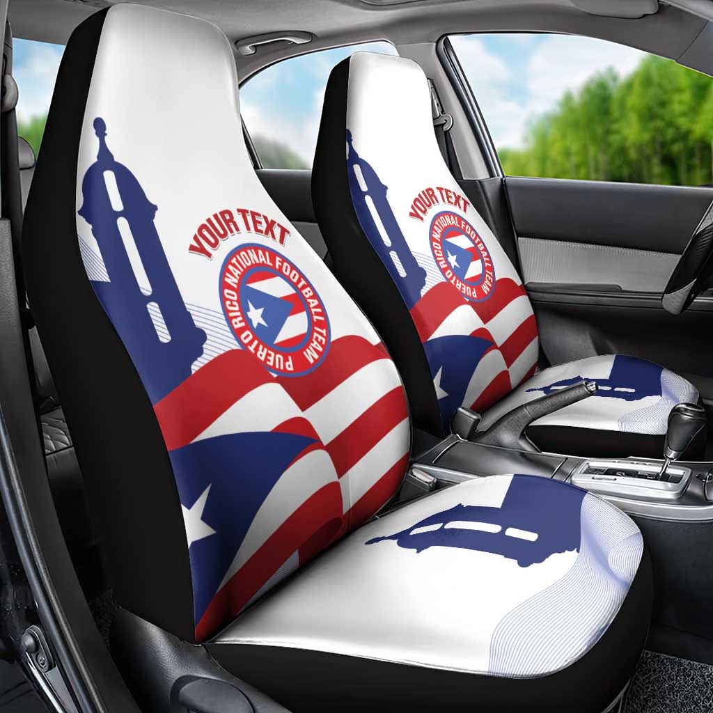 Custom Puerto Rico Football Car Seat Cover Vamos Los Boricuas