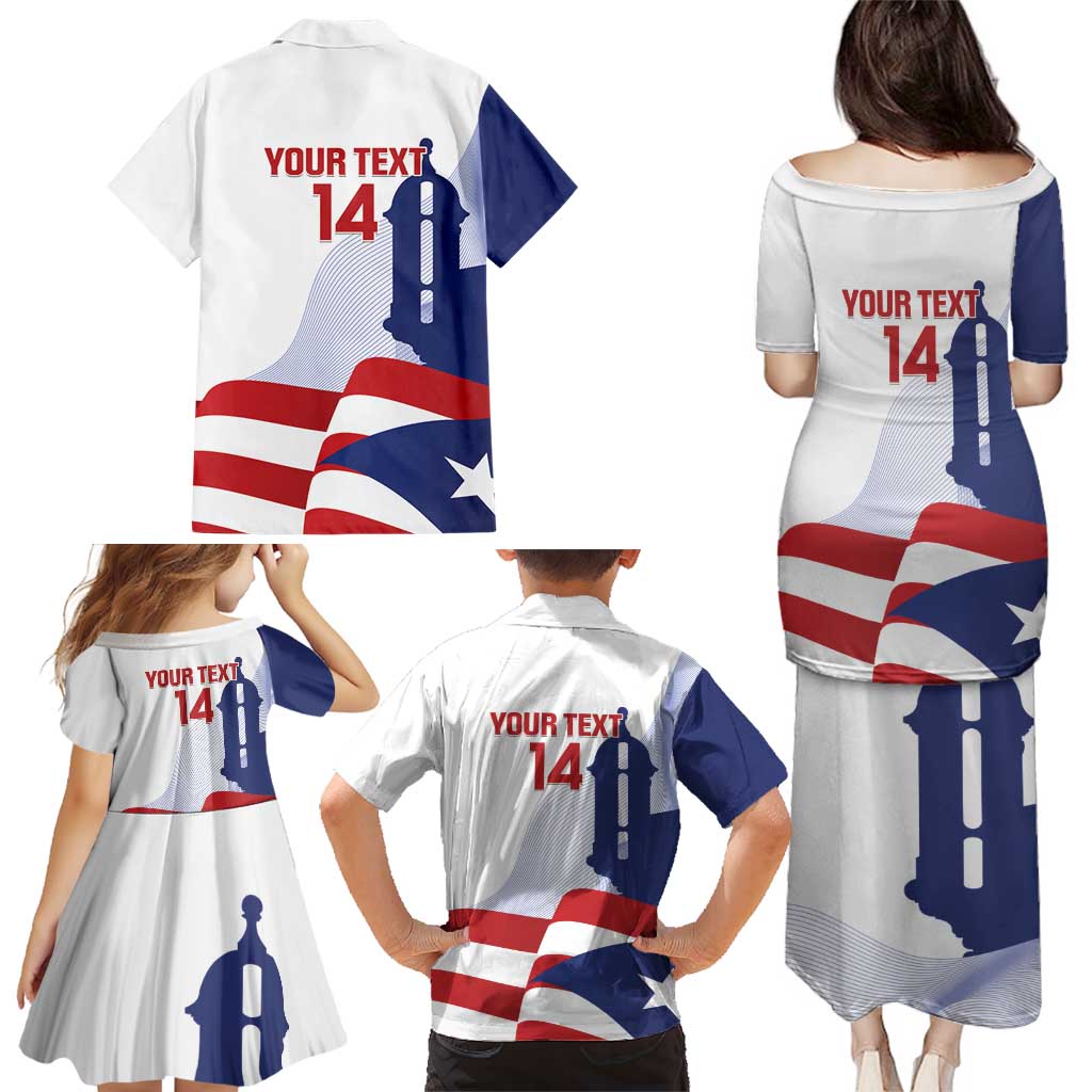 Custom Puerto Rico Football Family Matching Puletasi and Hawaiian Shirt Vamos Los Boricuas