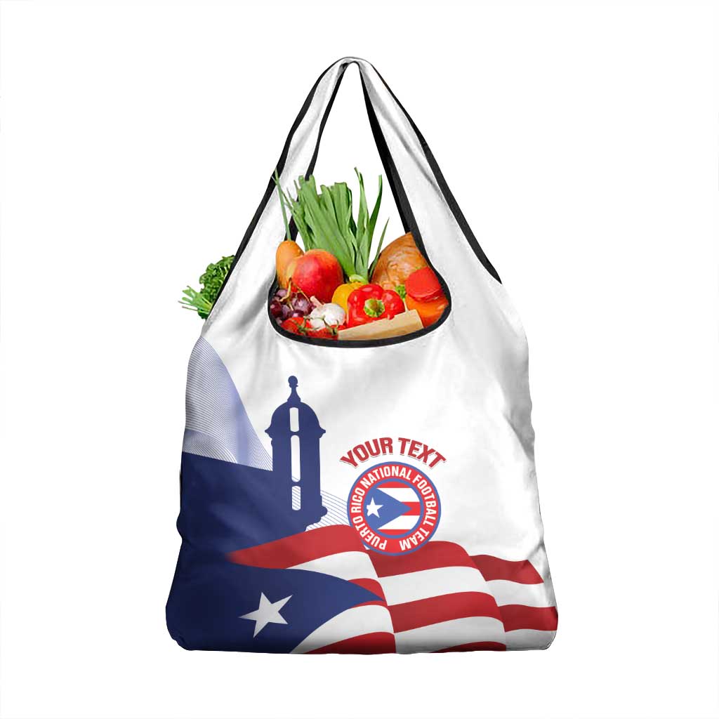 Custom Puerto Rico Football Grocery Bag Vamos Los Boricuas