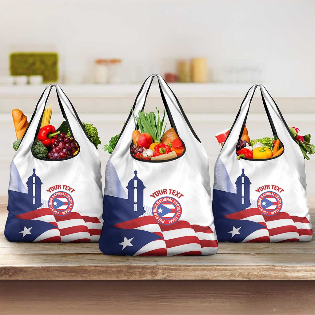 Custom Puerto Rico Football Grocery Bag Vamos Los Boricuas