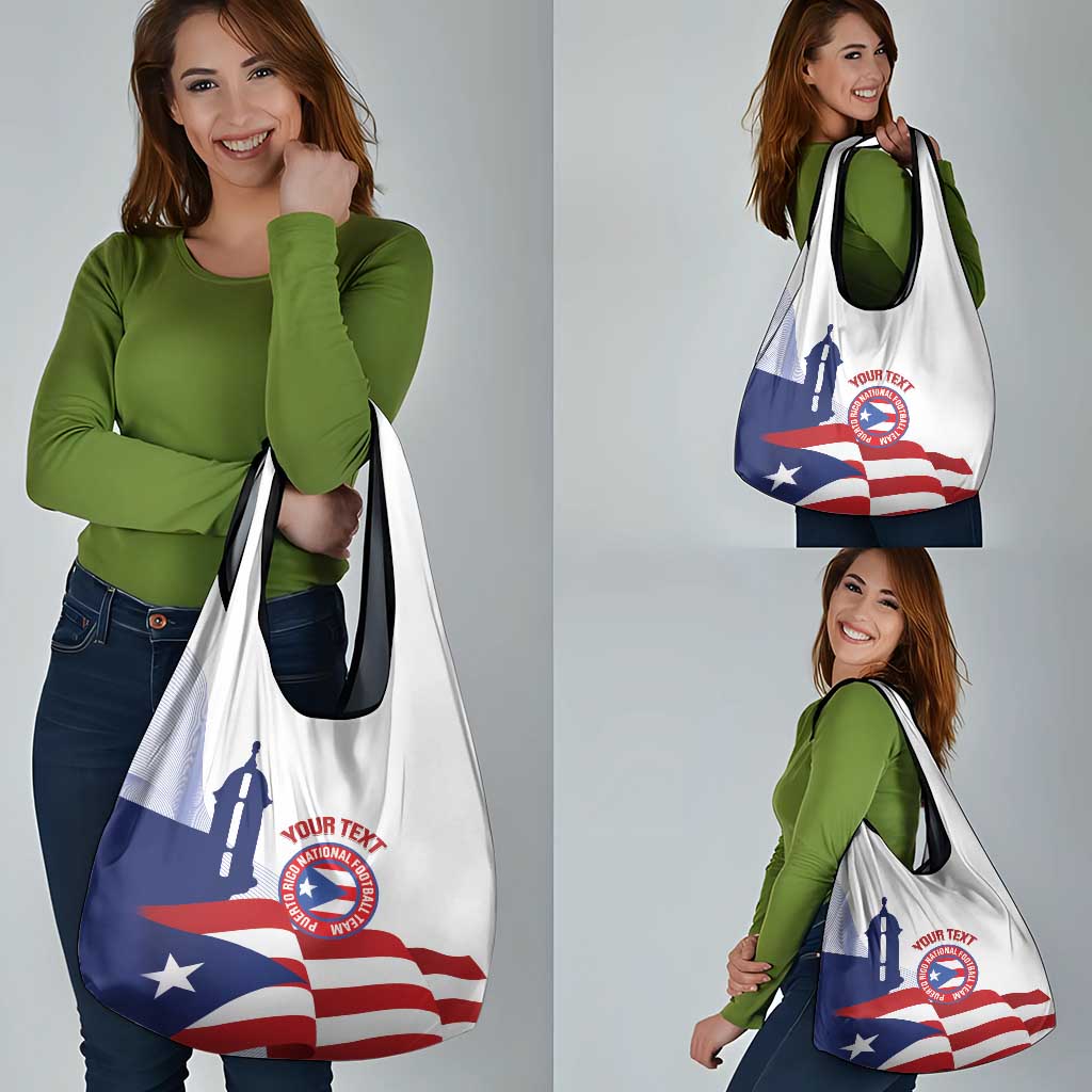 Custom Puerto Rico Football Grocery Bag Vamos Los Boricuas