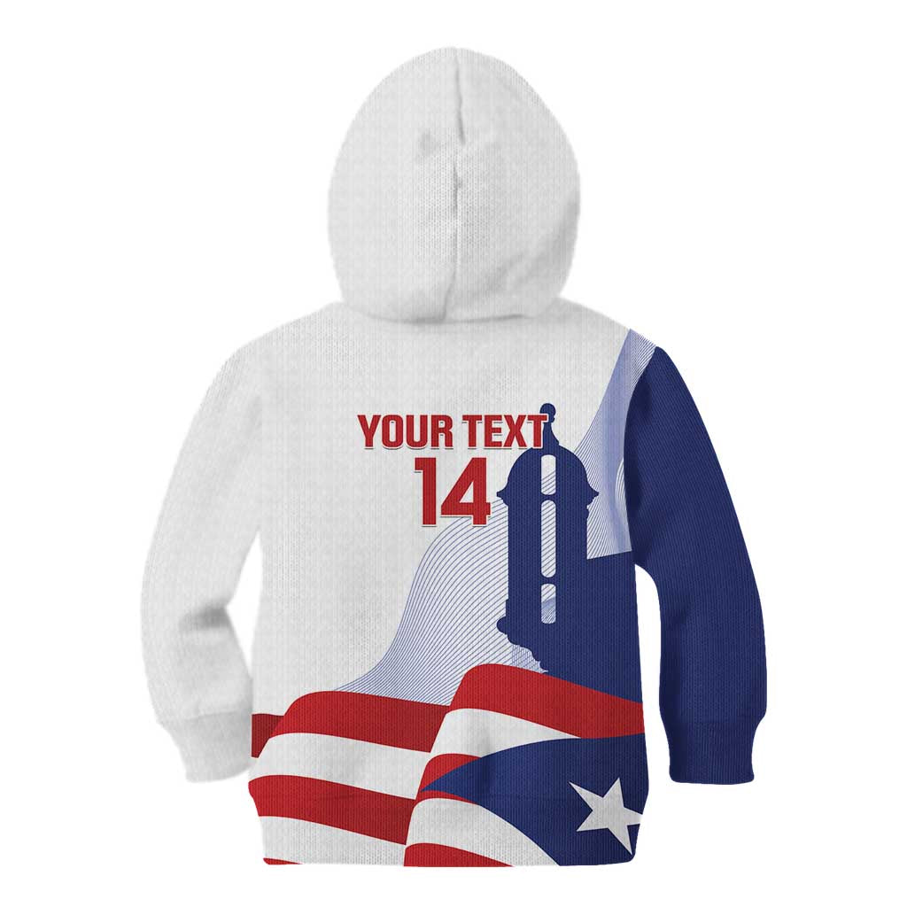 Custom Puerto Rico Football Kid Hoodie Vamos Los Boricuas