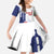 Custom Puerto Rico Football Kid Short Sleeve Dress Vamos Los Boricuas