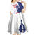 Custom Puerto Rico Football Kid Short Sleeve Dress Vamos Los Boricuas